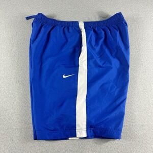 NIKE DRI-FIT Shorts Mens 2XL Blue Stretch Waist Lightweight Gym Running Y2K